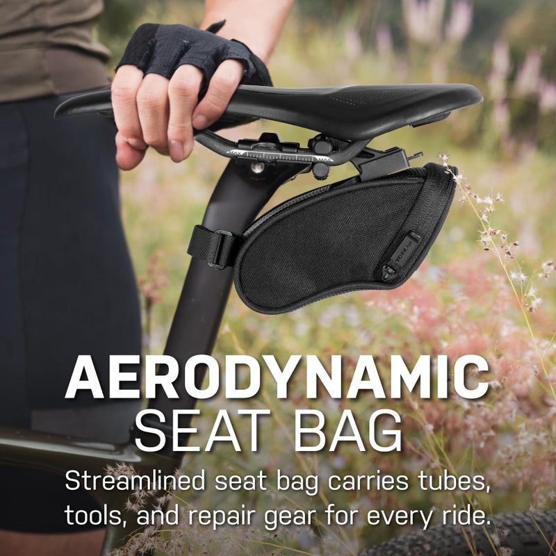 Topeak Aero Wedge Pack, w/ Fixer F11, Micro , Black, ï»¿L x W x H 6.6 x 14 x 8.1 cm / 2.6â€ x 5.5â€ x 3.2â€ - Image 2